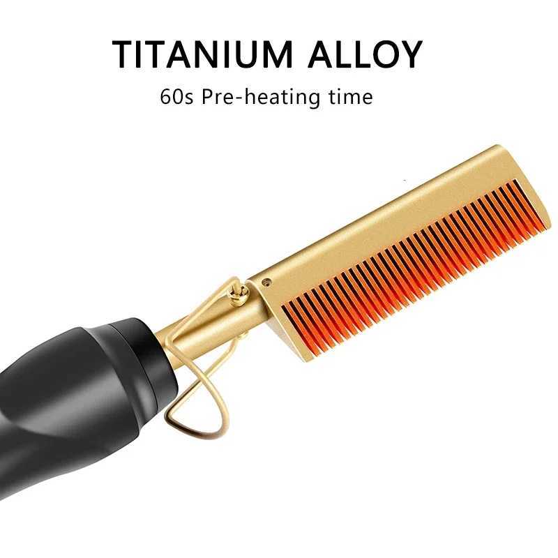 2 in 1 Electric Hot Heating Comb Hair Straightener Curler Wet Dry Hair Iron Straightening Brush Hair Styling Tool W250814