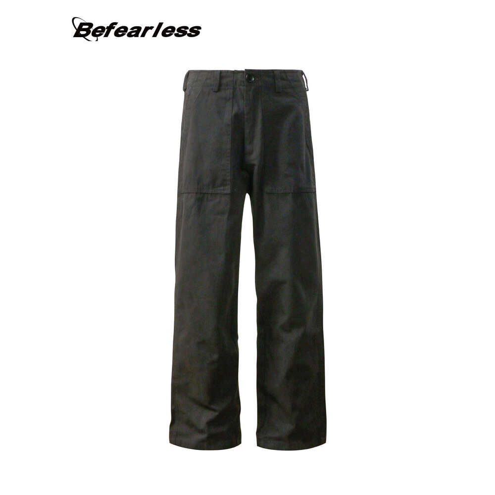 American Style Washed Vintage Straight-Leg Cargo Trendy Brand Unisex Loose Basic Wide-Leg Casual Pants B5