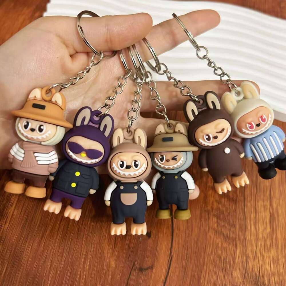 Trendy Cool Labubu Keychain Children's Student Backpack Pendant Kindergarten Kids Small Gift Exquisite Ornament