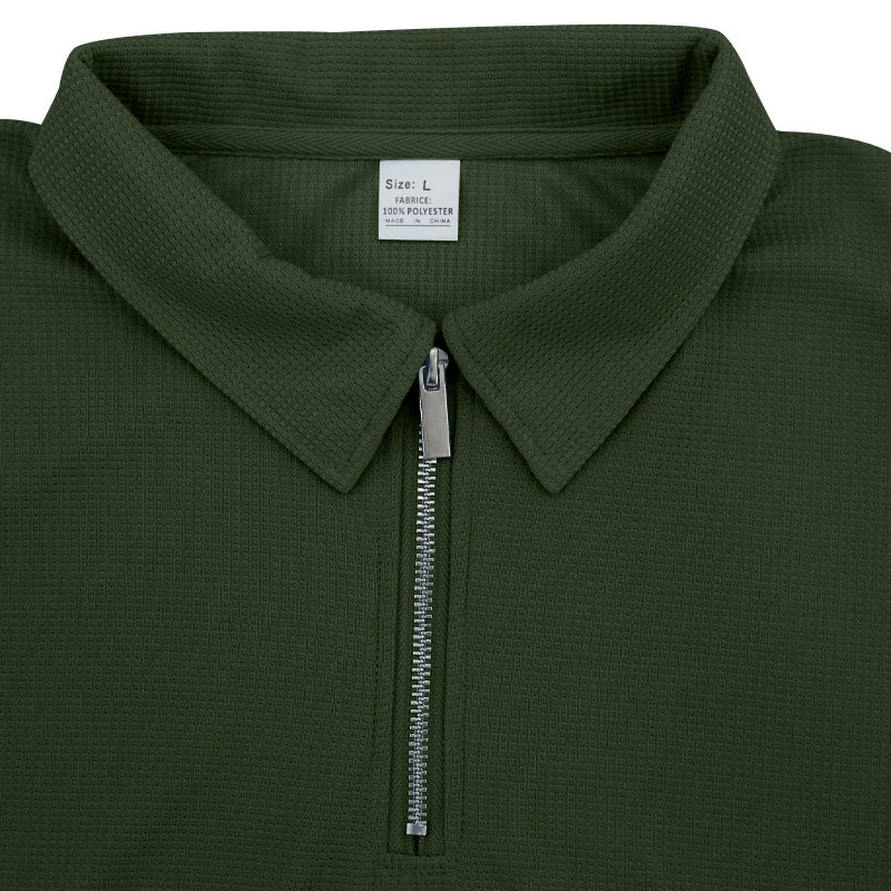 Cross border summer mens polo shirt set solid color waffle short sleeve slim lapel t-shirt casual mens set 250811