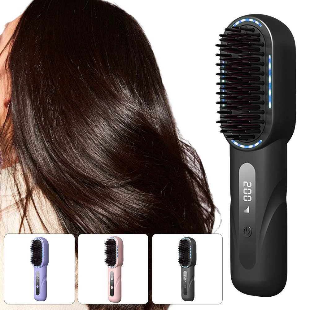 ionic Hair Straightener Brush Anti-Scalding Detangling Comb for Daily Use W250814