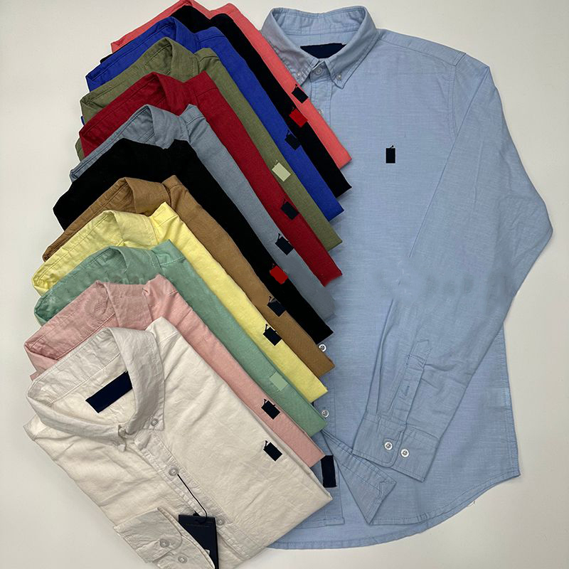 chemise homme polo Ralphlie button up shirt designer Mens casual polo Shirts Ralphlie embroidered letter Casual Business button up shirt Solid color shirt polo gray