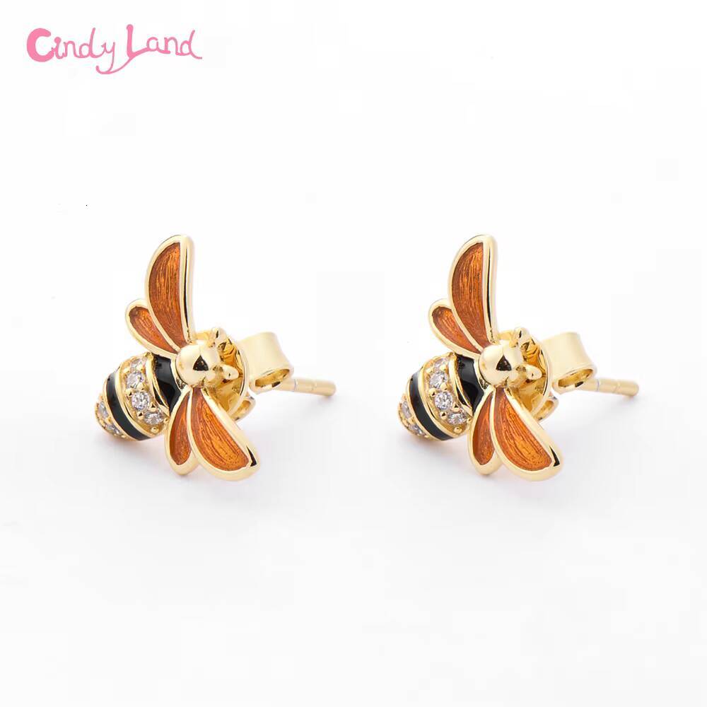CL Brand Full Sale Bee Shape Sier Exaggerated Earrings Jewelry Set Real Gold High Quality Girls Gifts
