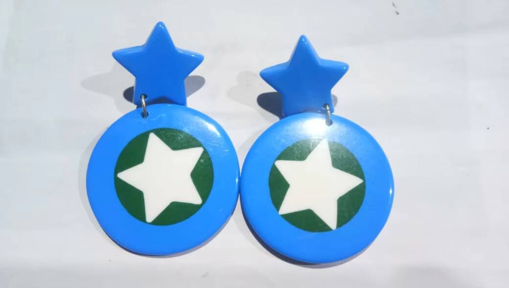 Exaggerated Acrylic Pendant Geometric Resin Stud Earrings Jewelry for Girls