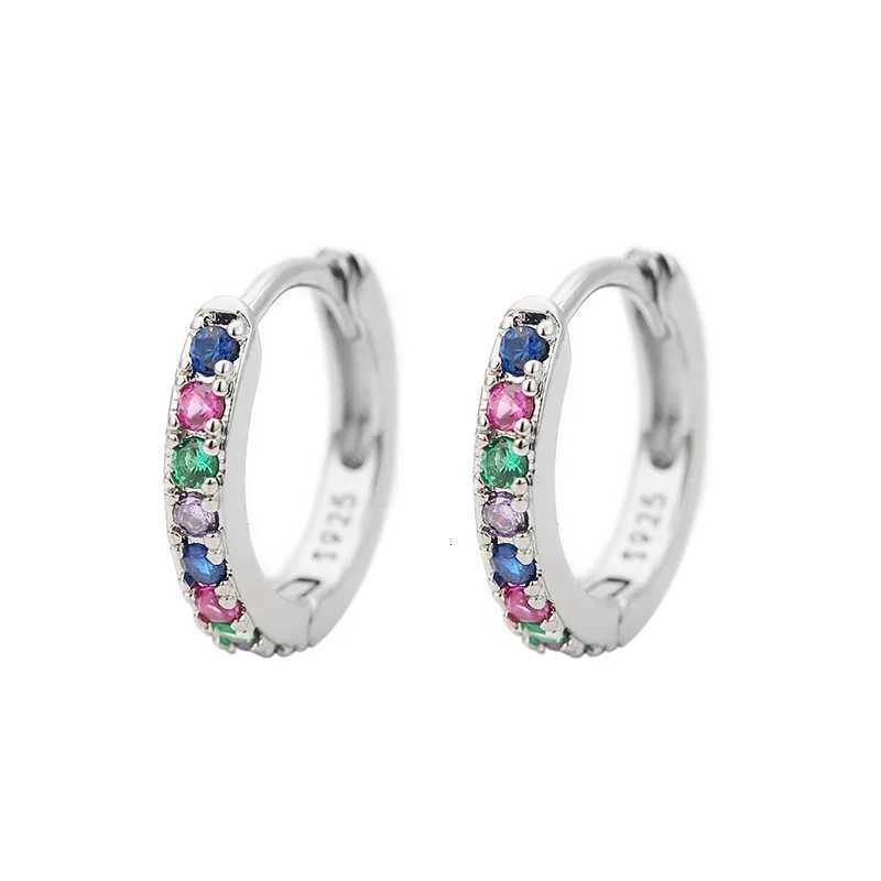 2pcs Stainless Steel Minimal Hoops Earrings for Women 5mm 6mm 7mm 8mm 9mm Huggie Hoops Mini Multicolored Rainbow CZ Earrings XJ250814