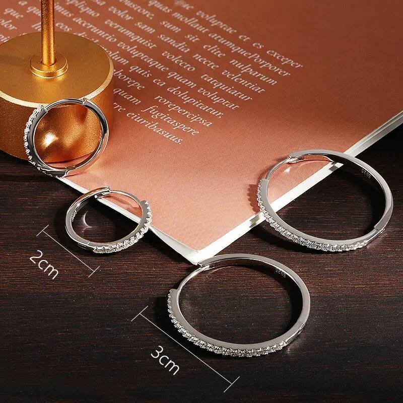 KNOBSPIN D VVS1 Hoop Moissanite Earrings for Women GRA Certified Brilliant Diamond Solid s925 Silver Plated 18k Wedding Earring
