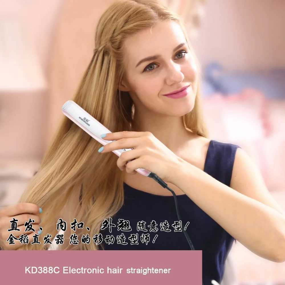 Professional Tourmaline Ceramic Heating Hair Straightener Comb Brush Curler Styling Tools Electric Hair Straightening Brushes W250814