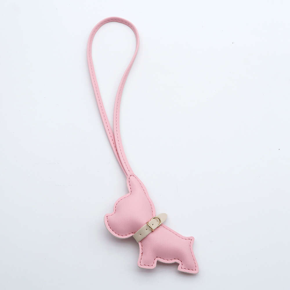 Hot Selling French PU Leather Bag Creative Bulldog Accessories Couple Puppy Car Hanging Ornament Pendant