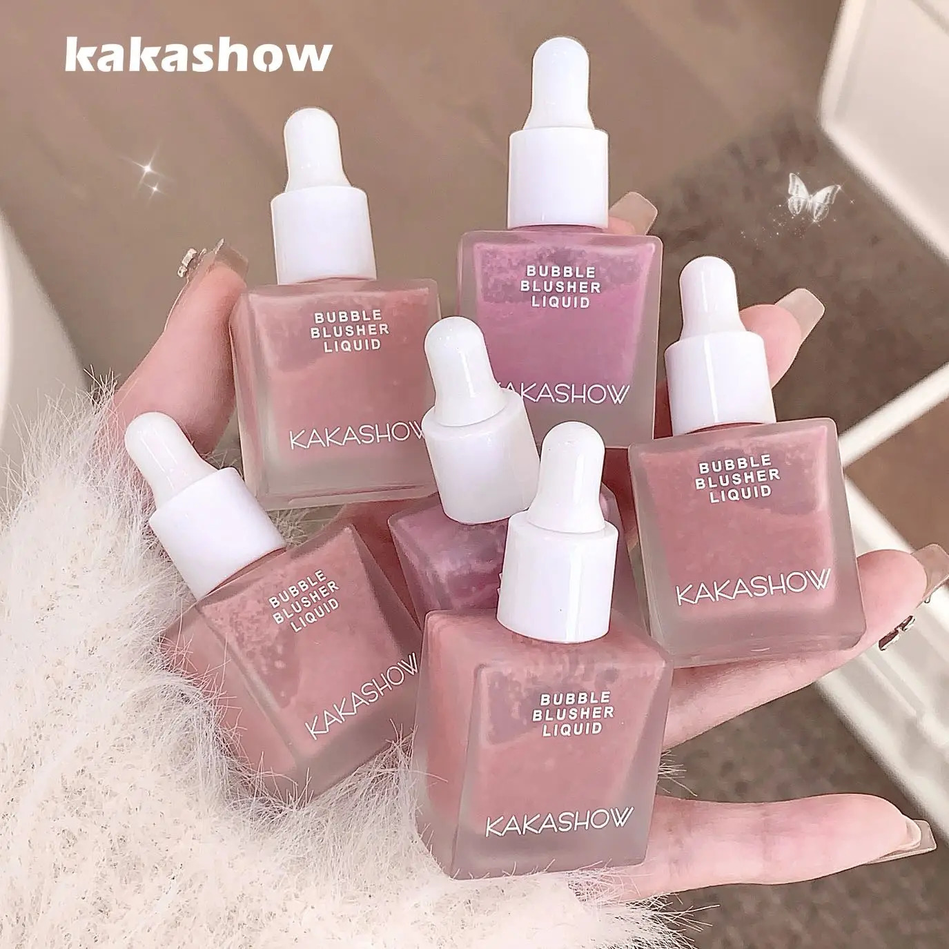 Bubble Blusher Liquid Hydrating Berry Pink Cheek Enhances Color Powder Rendering Longlasting Beauty Rouge Makeup 250813