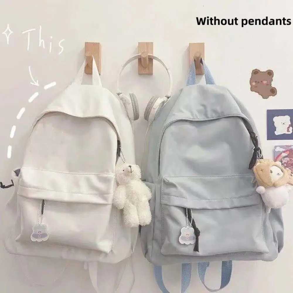 New High School Students Backpack Solid Color Large Capacity School Bags Waterproof Womens Backpack for Teenagers XJ250814