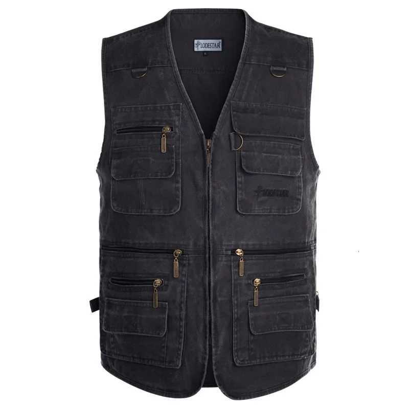 16 Pieces Mens Multi-pocket Tactical Vest with Many Pockets Summer Cotton Casual Vest Photograph Waistcoat Plus Size 6XL 7XL Y250814