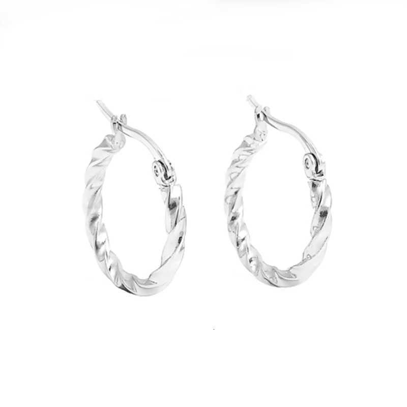 316 Stainless Steel Hoop Earrings Silver Color/Gold Color Spiral Round Fashion Women Earring Jewelry 1 Pair XJ250814