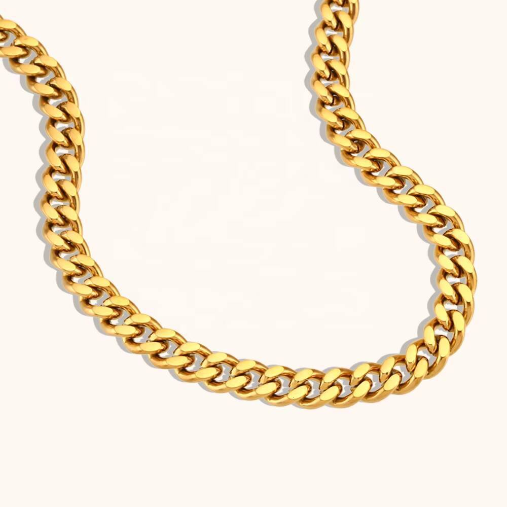 Wholesale Stainless Steel Jewelry Set 18k Pvd Gold Plated Icy Cuban Link Necklace and Bracelet