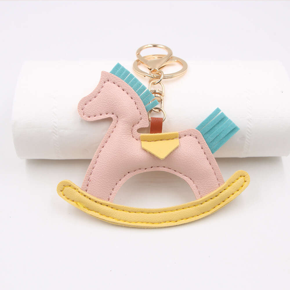 Bag charms Designer Creative Rocking Horse charm Premium Backpack Pendant Car Hanging Ornament Carousel Stuffed Pony Keychain Accessory Chain