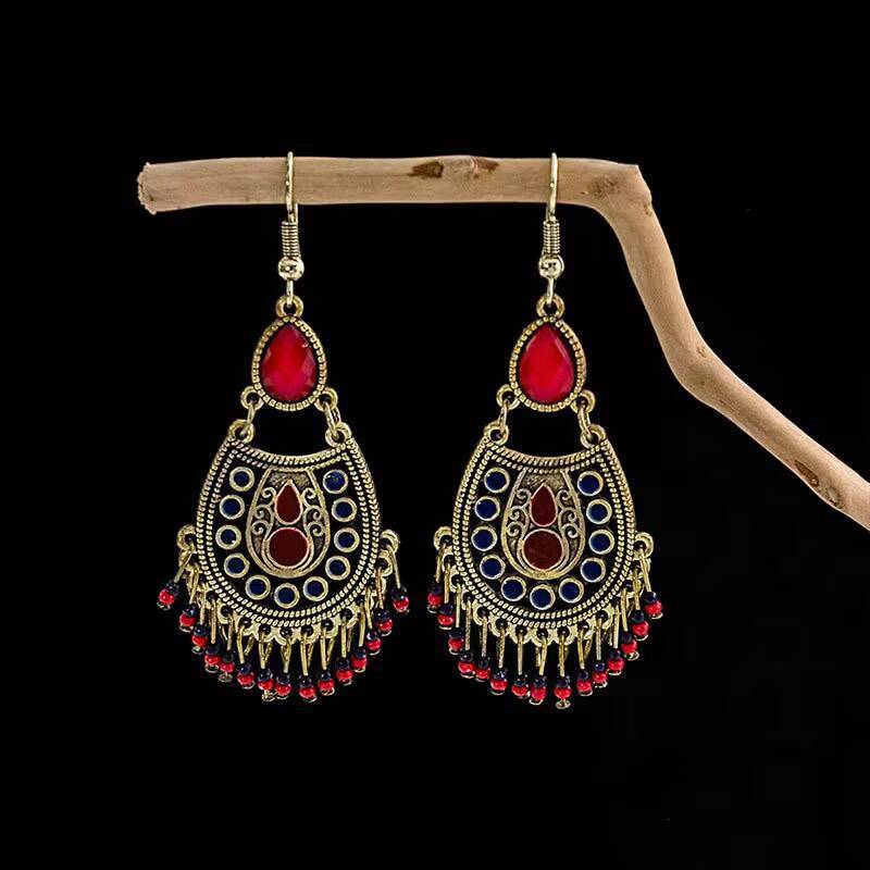 Bohemian Tribal Ethnic Long Tassel Earrings Holiday Travel Accessories Hanging Rope