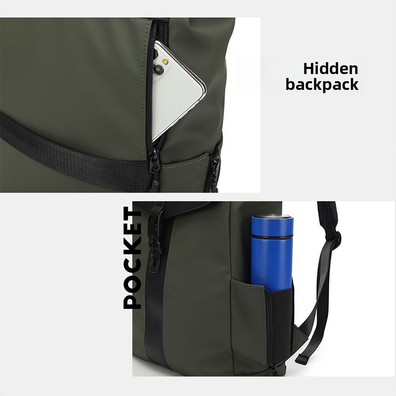 Laptop Bags Unisex Waterproof Laptop Backpack with Wet-Dry Separation - Black Breathable Bag