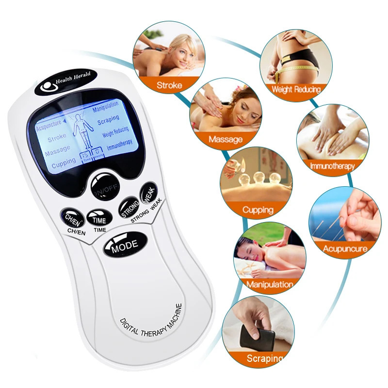 Electric Dual Output Tens Massage Machine Electrical EMS Muscle Stimulator Full Body Pulse Massager Acupuncture Health Care 250812