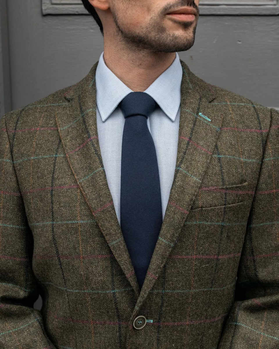 Vintage Check Men Suit Single Breasted Wool Blend Short Man Tailcoat Notched Lapel Business Blazers Overcoat Customized