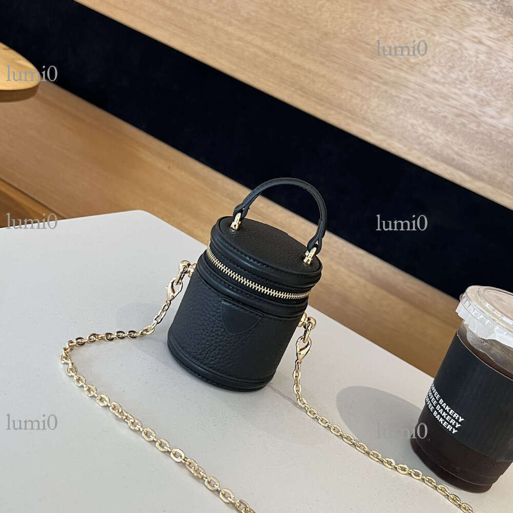 Donkey House Same Style Fortune Mini Bucket First Layer Cowhide Exquisite Coin Purse Red Fashion Earphone Storage Bag