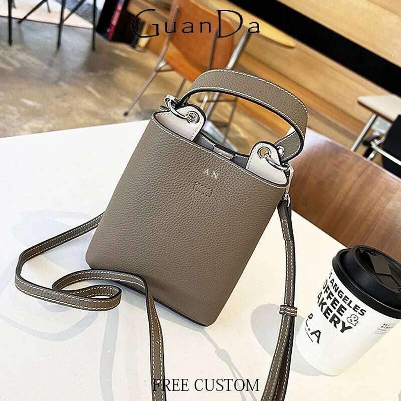 Designer Luxury Cowhide Custom Name Crossbody Bag Fashion Spring Summer New Handbags For Woman Large Capacity Party Bucket Bags