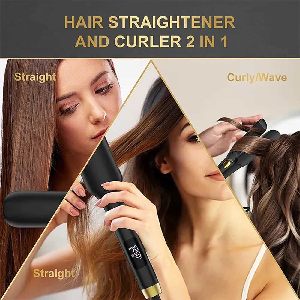 Max 250./480 Professional Hair Straightener with Negative Ion Generator Ceramic Coating Wide Plates LCD Flat Iron MCH Heating W250814