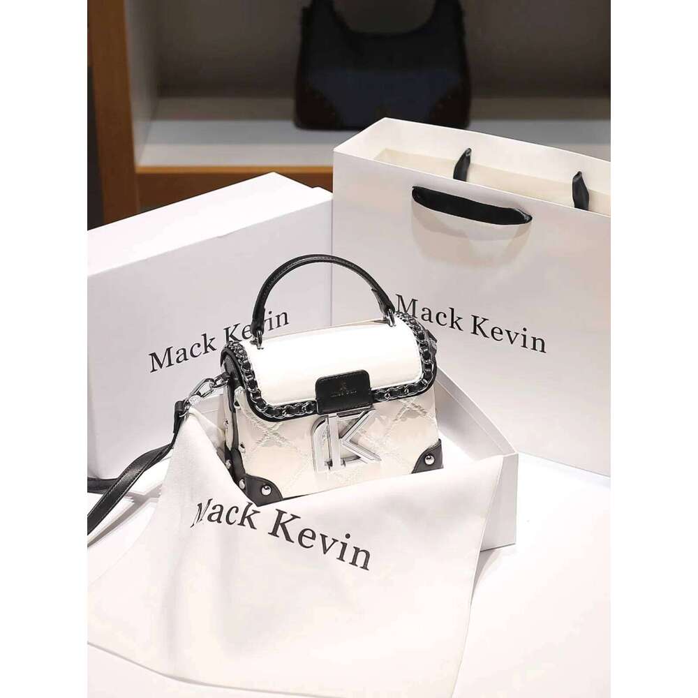 2025 New Fashion and Popular Square Handbag with Contrast Color Women's High Quality Leather Crossbody Bag for Evening Party