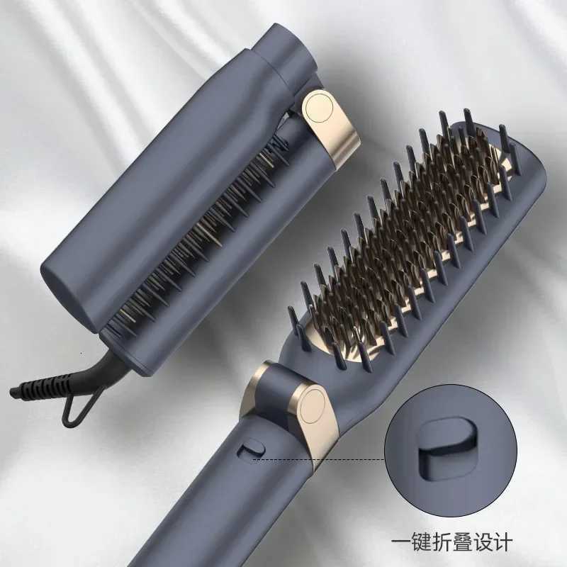 Foldable Straight Hair Comb Dual Use for Curling and Straightening Temperature Regulating Negative Ion Curling Hair Comb W250814