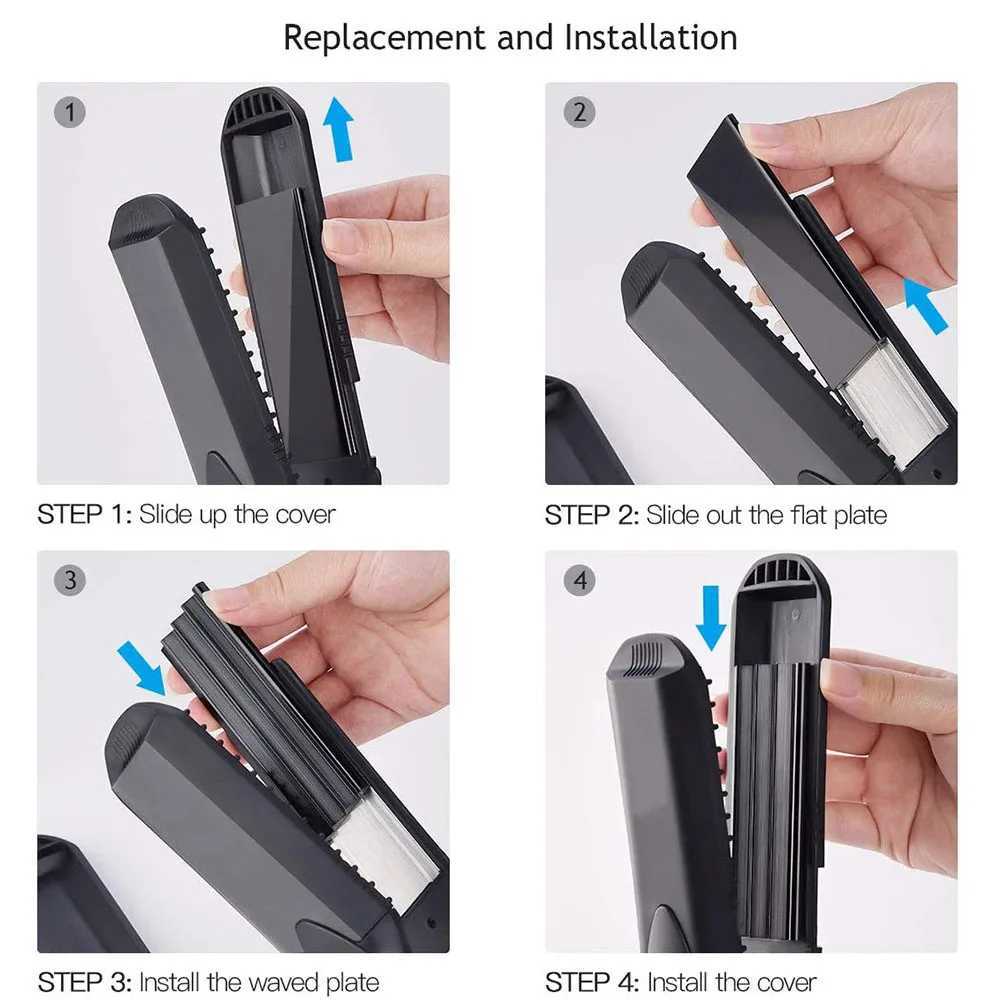 Multi Power Hair Straightener Has h Pairs of Interchangeable Plates and h Setting Temperatures Max 220 Corn Effect Styling Tool W250814