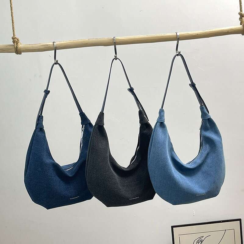 Fashion Versatile Niche Design Denim Underarm Bags Designer Women for Women 2025 New Korean Ins Simple Casual Shoulder Bag