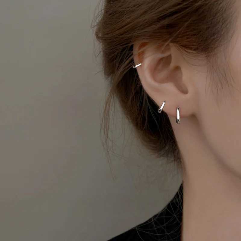 925 Sterling Silver Minimalist Bohemian Round Ear Buckle for Women Hoop Earring Jewelry Accessories XJ250814