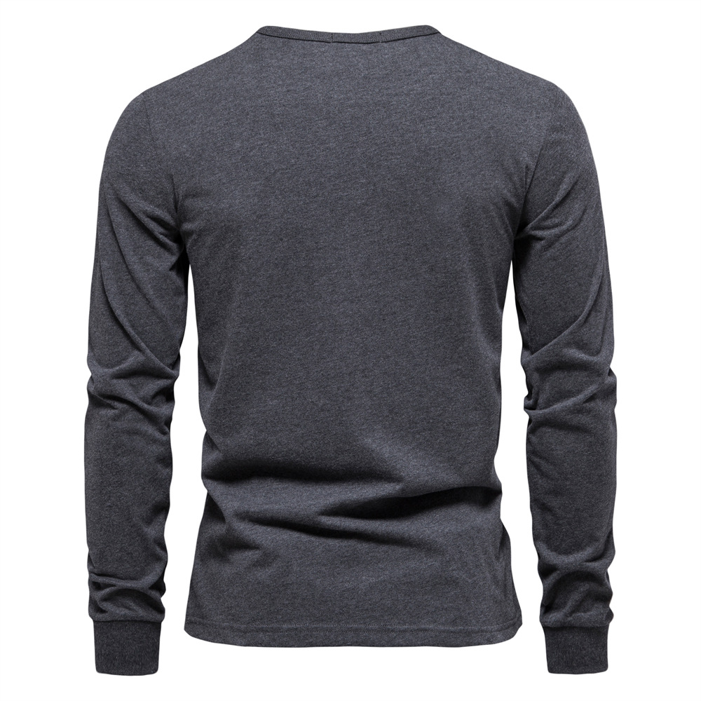 Designer t shirt Men's Long Sleeve Solid Color T-Shirt | 100% Cotton Letter Print | Casual Round Neck Slim Fit Top European size: S-2XL