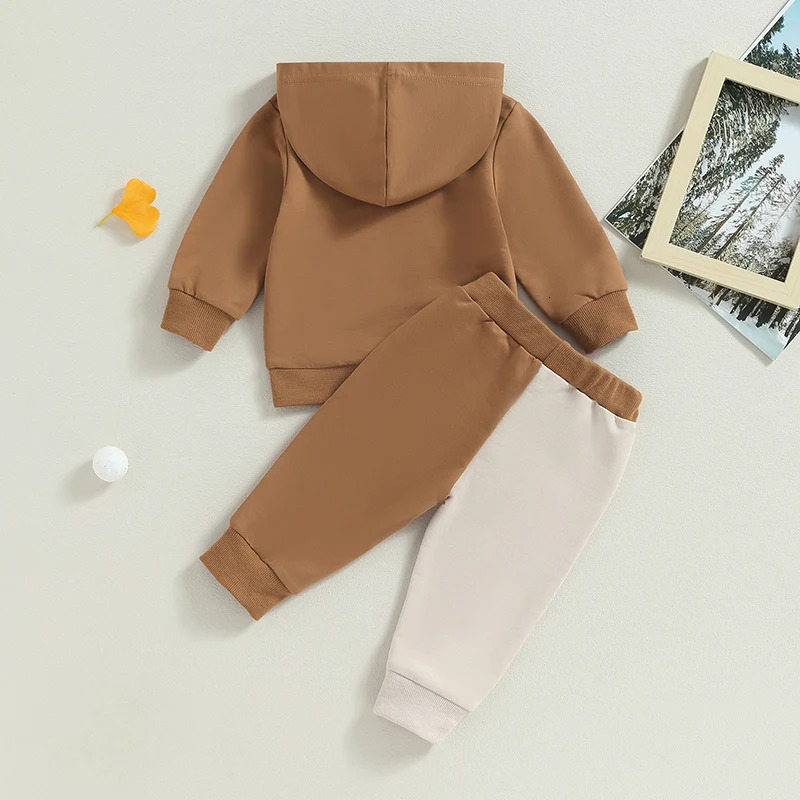 Baby Boy Fall Outfits Classic Long Sleeve Letter Print Hoodie Pants Set Toddler Clothes 250813