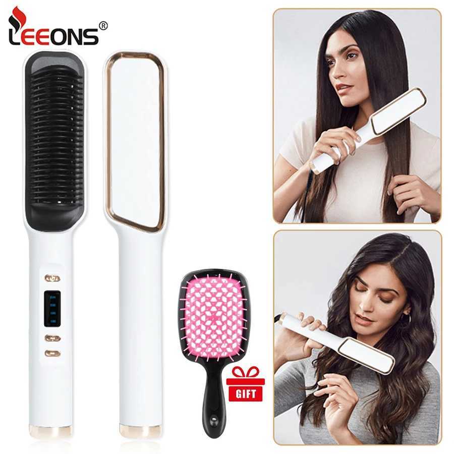 New Hair Straightener Brush Heated Hair Straightening Brush Flat Iron Electric Hair Brush Straightener | Hot Brush for Styling W250814