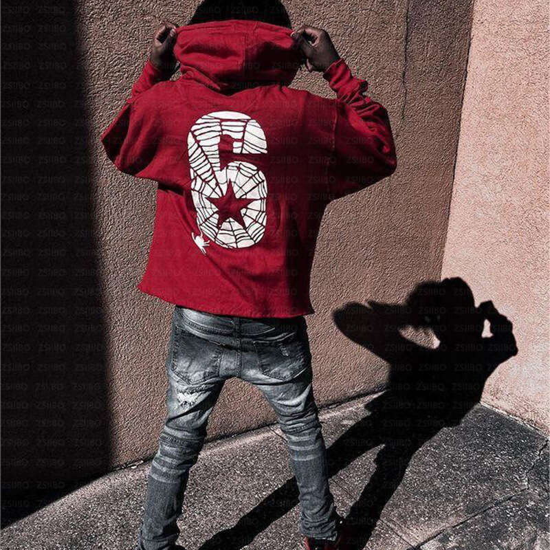 Street Hip-Hop Gothic Punk Style Hoodie with Number and Letter Print Pullover Sweatshirt