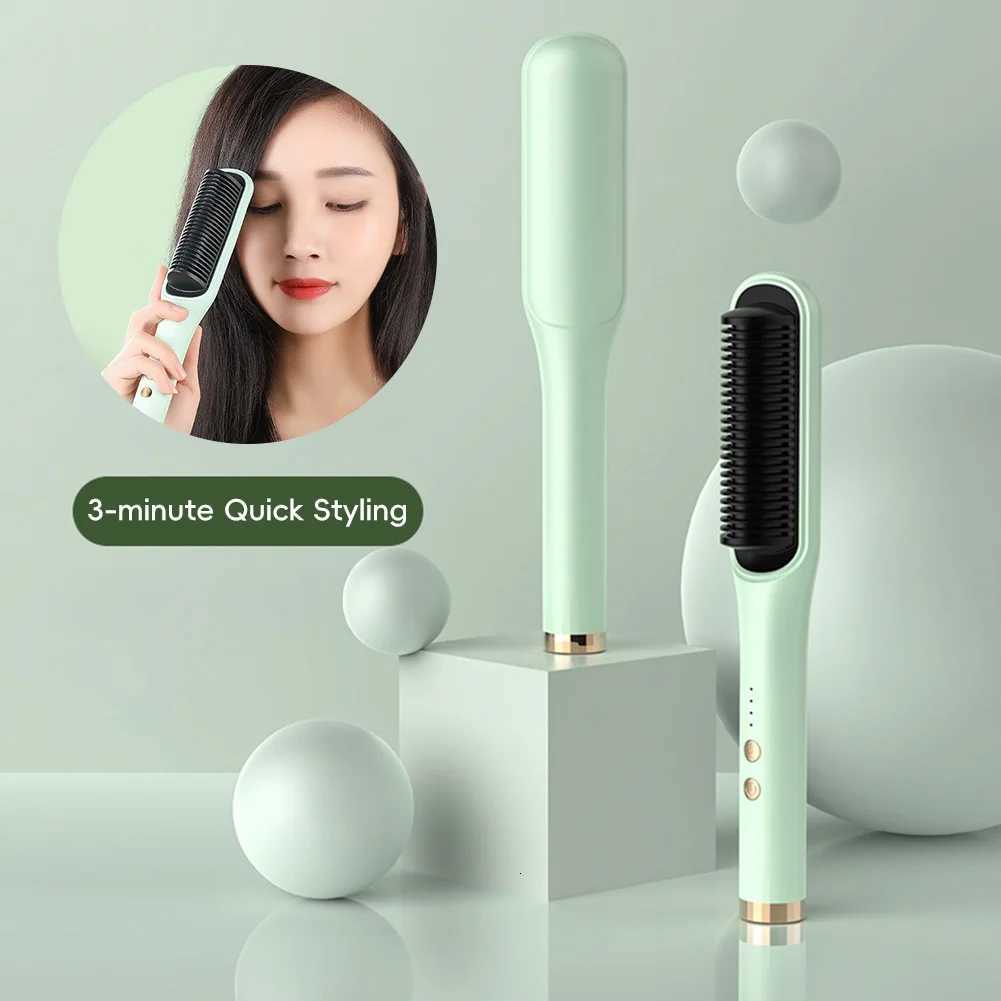 Electric Hot Comb Multifunctional Straight Hair Straightener Comb Negative Ion Anti-Scalding Styling Tool Straightening Brush W250814