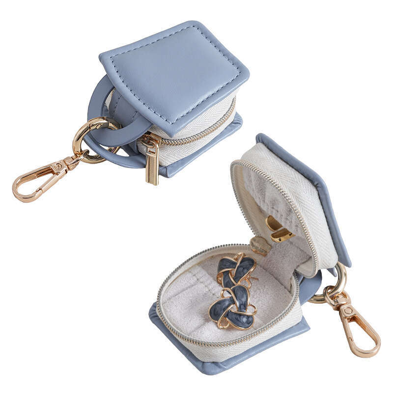 Jewelry Bag Portable Earrings Rings Storage Box for Business Trips and Travel