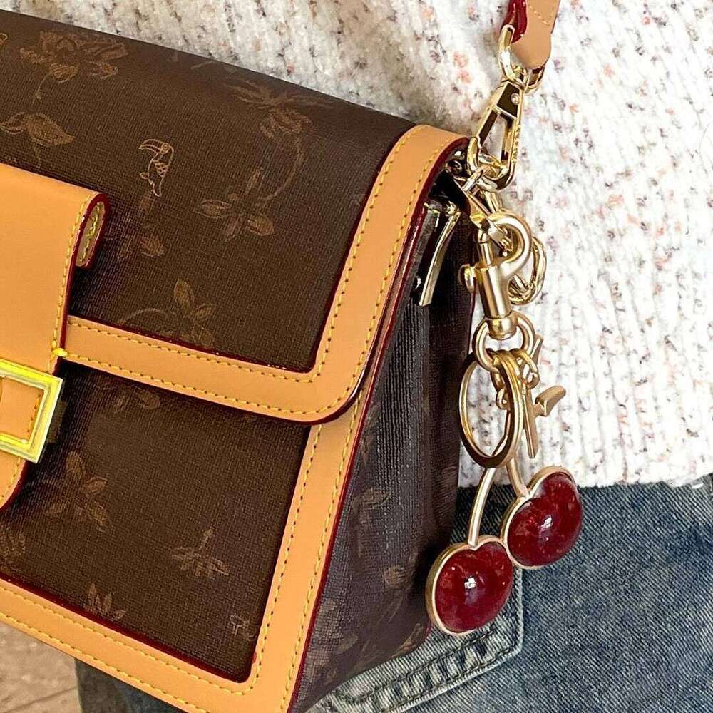 Luxury Bag charms Designer Keychain for Women Accessories Cute Fruit charm Cherry Handbag Pendant Suitable for any style of bags
