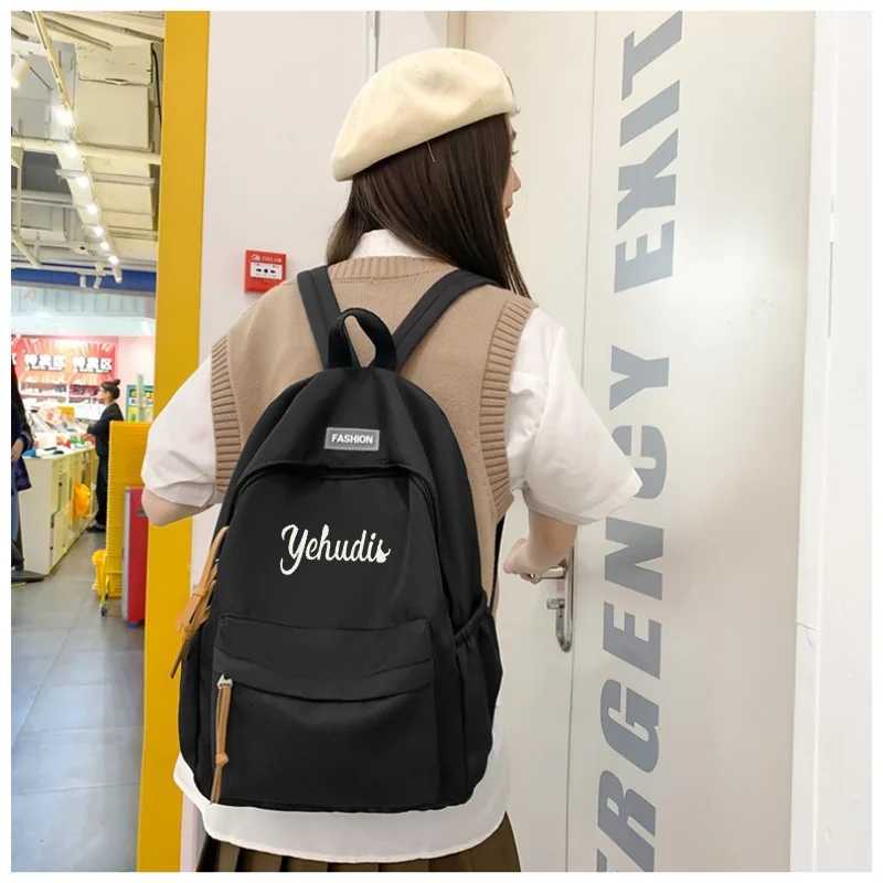 Custom Backpack Personalized Name Women Cartoon Student Schoolbag Large Capacity Travel Bag Solid Color Fashion Backpack XJ250814