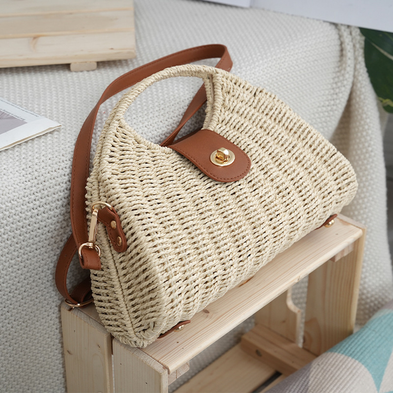 Luxury Brand Designer Bag Beach Vacation Style Beach Bag Summer New Artistic Retro Woven Bag Handheld Shoulder Crossbody Bag With Handle For Women