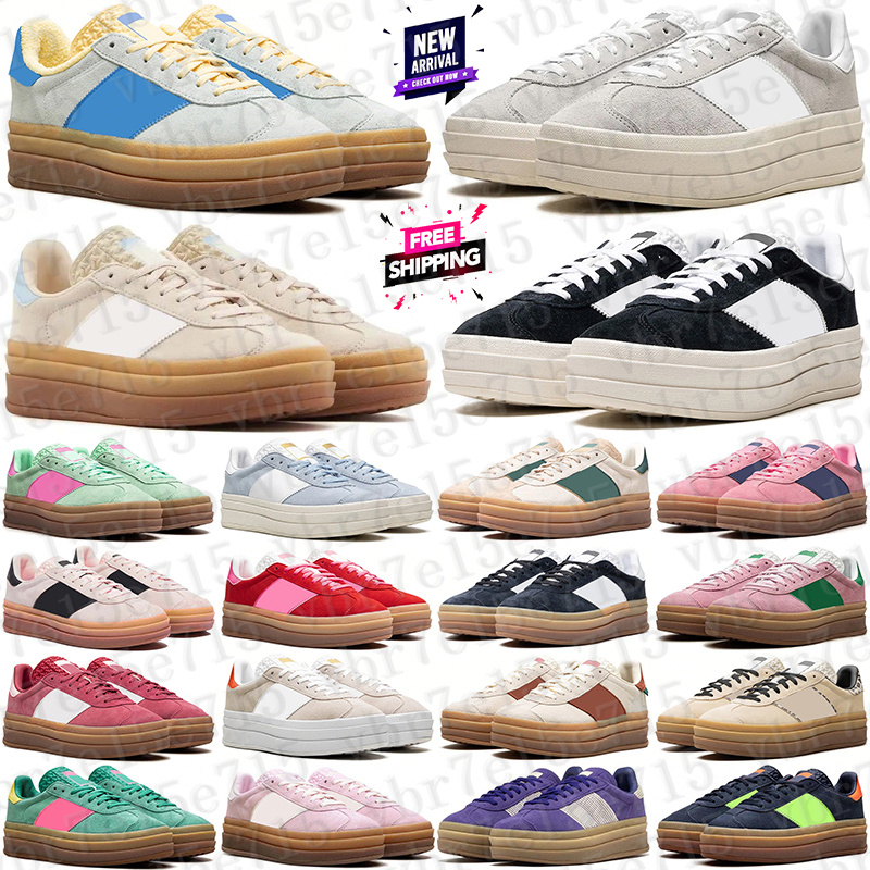 Free Shipping Designer Gazells Bold platform sneakers Shoes chaussure for mens womens Blue Pink Glow women trainers scarpe Plate-forme casual luxury