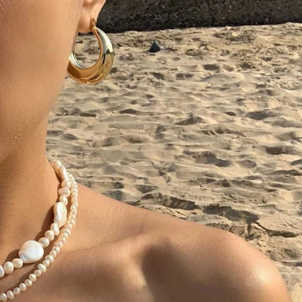 2024 New Style Wholesale Smooth Exquisite Big Circle Hoop Earrings for Women Girl Wedding Party Large Stainless Steel Jewelry XJ250814