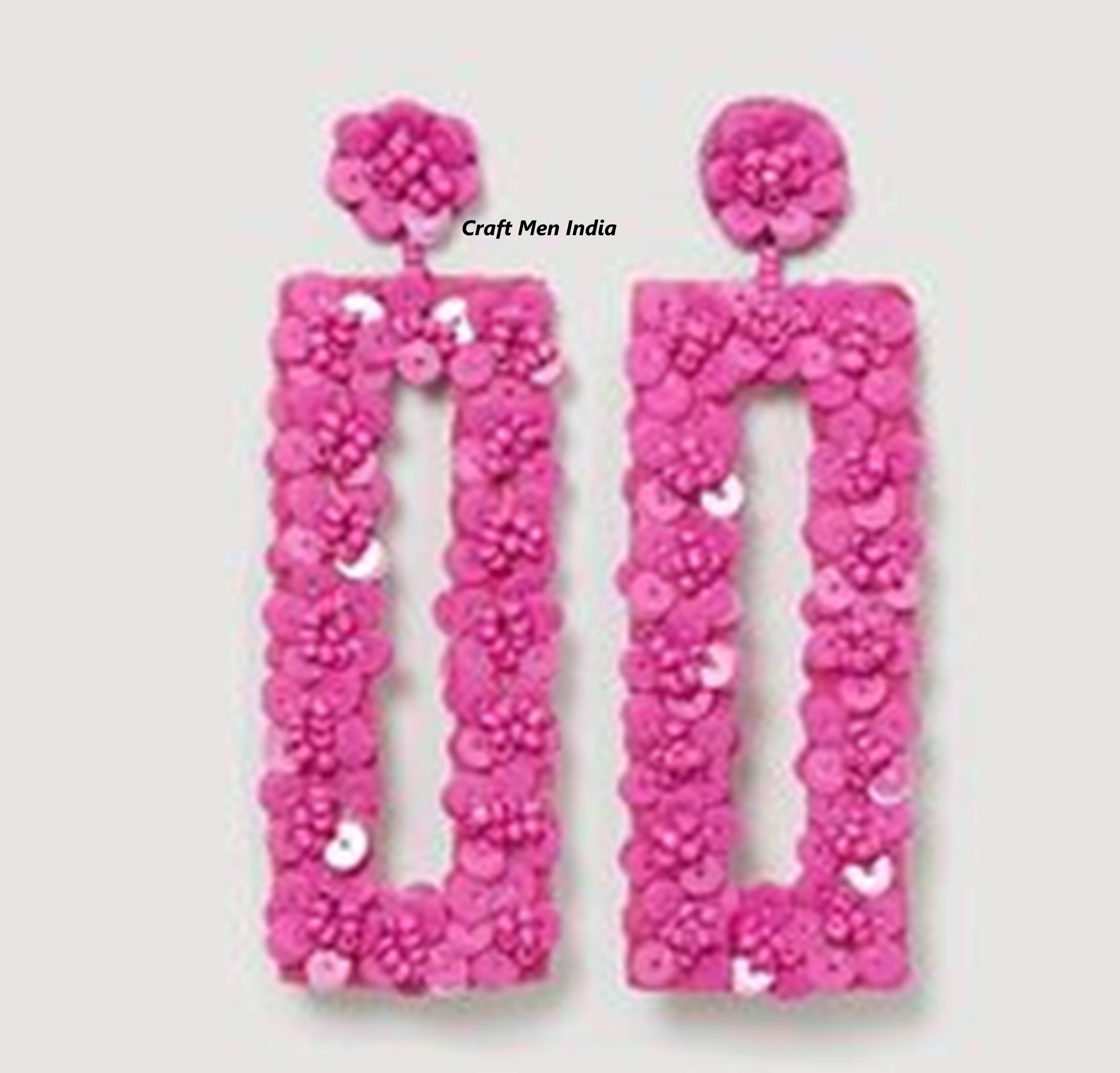 Yelin Series Pearl Exaggerated Metal Beaded Stud Earrings Charming Women's Gift