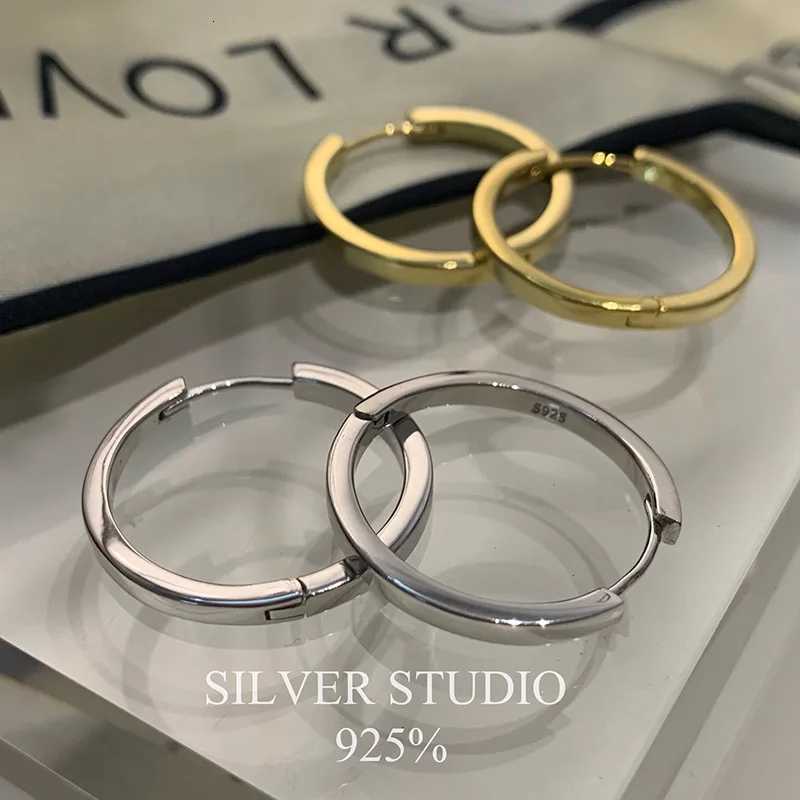 Fashion New Hot Sell Trend 925 Sterling Silver Circle Earrings for Women Real Silver Hoop Initial EarringsXJ250814