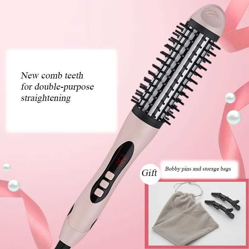 2-in-1 Curling and Straightening Comb Multifunctional Straightening Splint Hair Curling Iron Fast Heat Plate Rotating Roller W250814