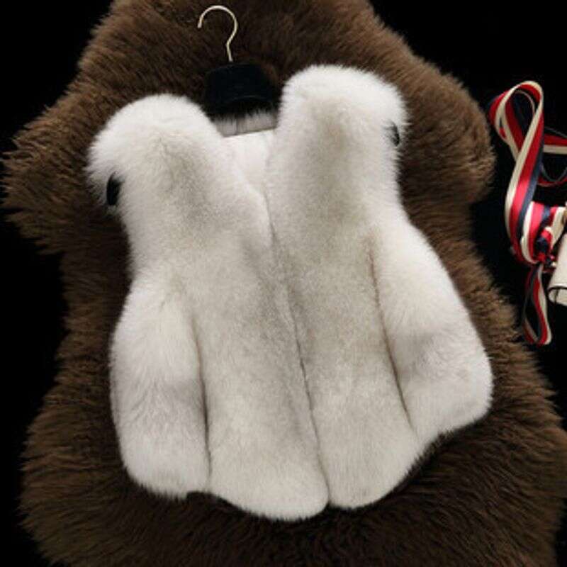 Female Waistcoat Faux Fox Fur Foat Winter Jackets Thickened Gilet Warm Sleeveless Outerwear Top Women Fur Vest