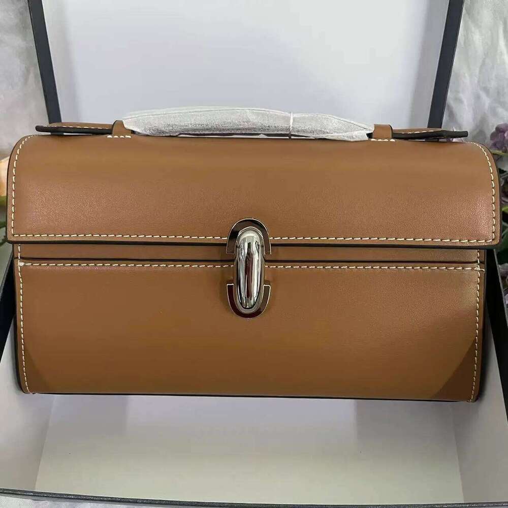 Niche Genuine Leather Small Square Bag Simple Hand-Held