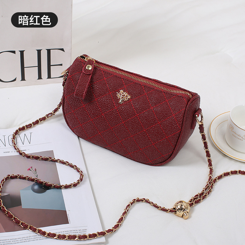 Caviar Small Square Women's New Trendy Fashion High-end Sense Stylish Chain Shoulder Crossbody Bag