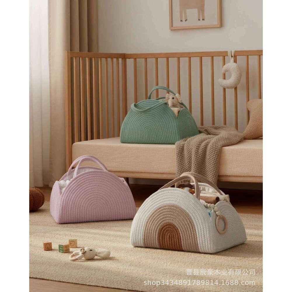 37*27*22CM Large Baby Bag Organizer Nursery Basket Stackers Caddies Diaper Storage Bags Things for Babies