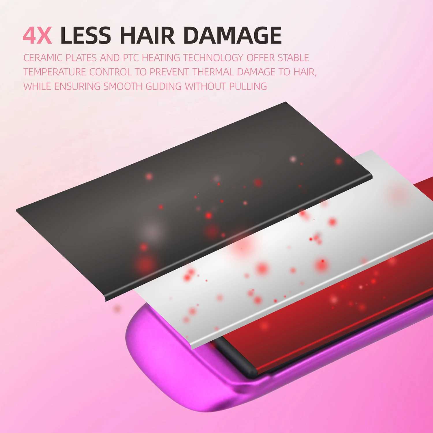 500F High Temperature Hair Straightener Professional Ceramics Plates Irons PTC Fast Heating Treatment Original Hair Flat Iron W250814