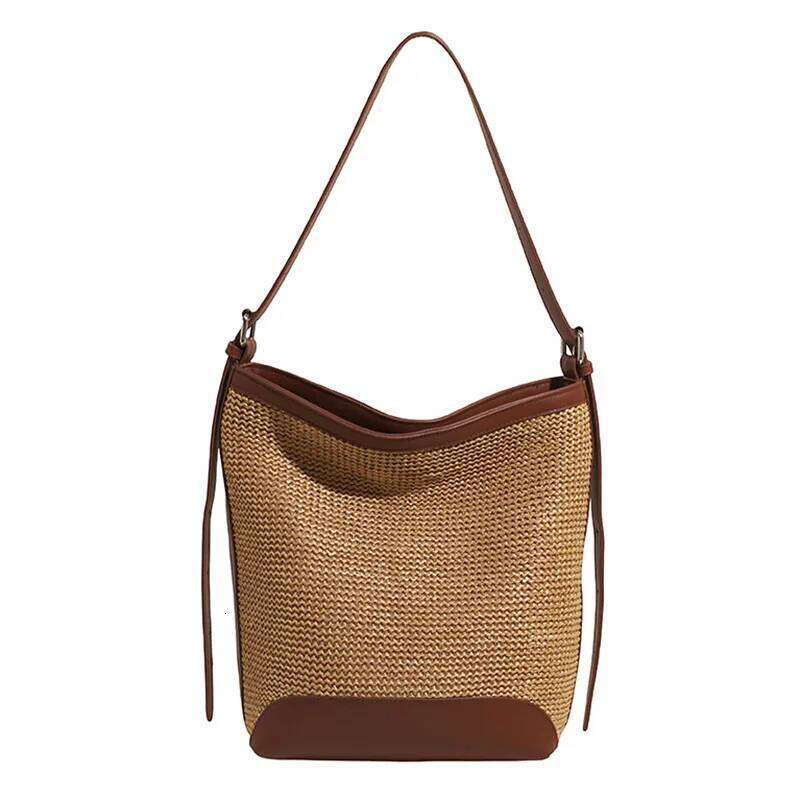 Hot Selling Korean Woven Bucket Bag For Women Minimalist Shoulder Crossbody Purse Fashionable Handbag Designer Bags